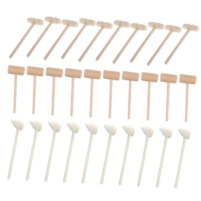 BCOATH 30PCS Natural Wood Mallets Pounding Smooth Polished Wooden Hammers Safe for Multifunctional Cake Mallets for Home and Party Play