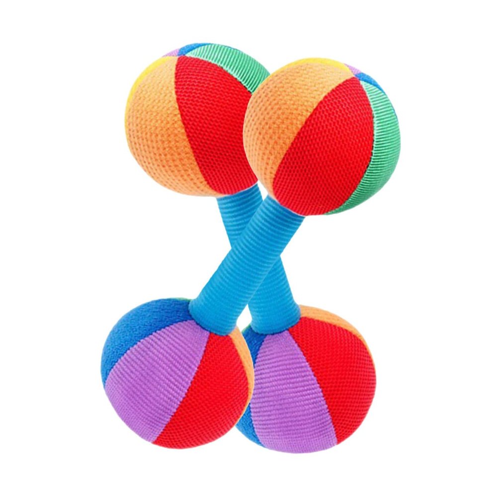 BCOATH 2pcs Grip Dumbbell Rattle Lightweight Sensory Plaything for Months Visual and Hearing Development Muscle Exercise and Soothing