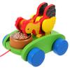 BRIGHTFUFU Wooden Chicken Model Pull for Educational Plaything Cartoon Animal Cart Creativity and Color Recognition for Boys view 1