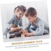 LALADEFIEE 36pcs Wooden Hammers Natural Wood Mallet Hammer Smooth Safe Surface Interactive Plaything for Boys and Ages view 2