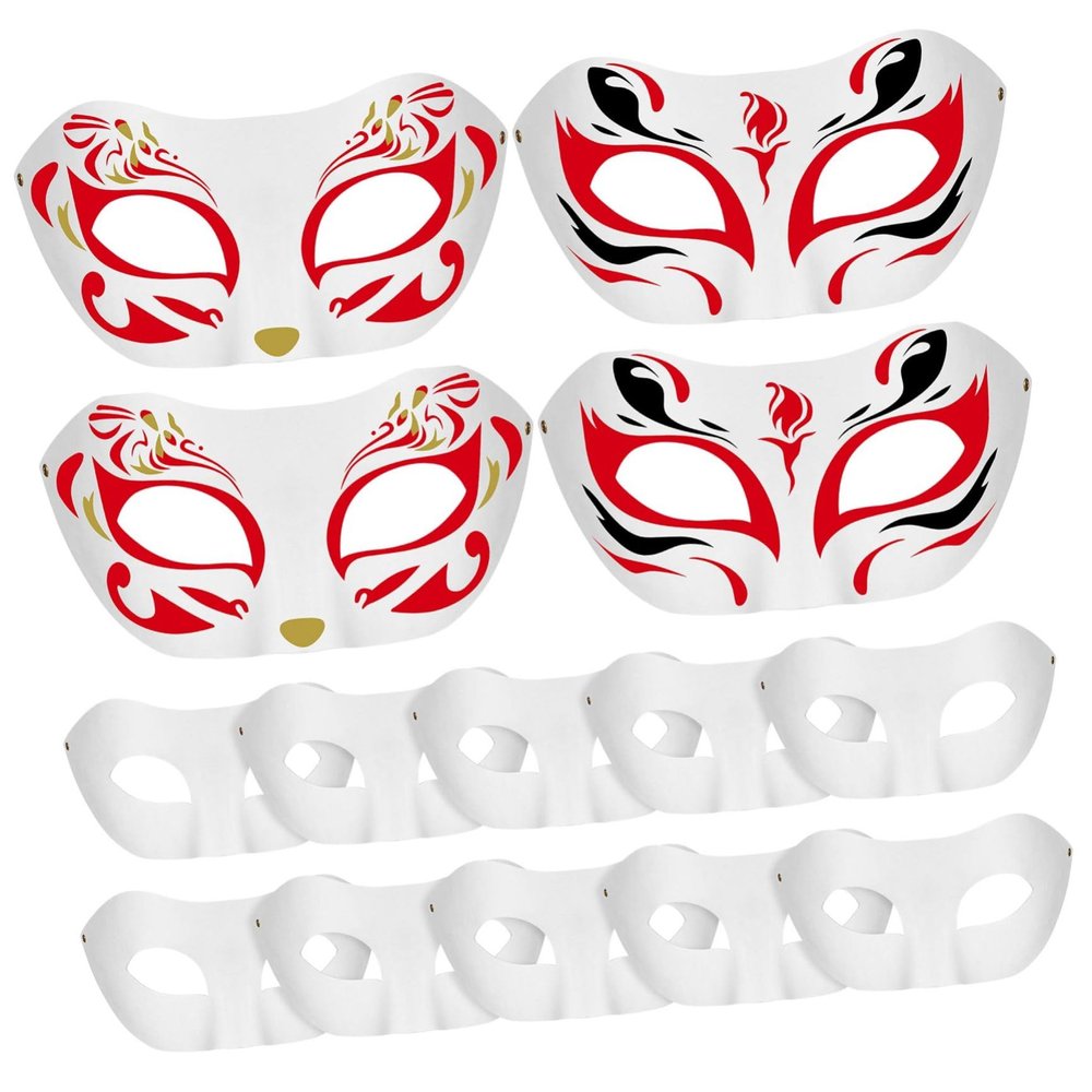 BCOATH 15pcs DIY Paper Pulp Masks for Unpainted Masquerade Blank Masks for Painting Lightweight Craft Supplies for Parties School Art Projects Cosplay and Festive Fun