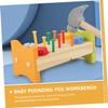 ULDIGI Wooden Pounding Peg Workbench with Hammer Educational for Boys and Developmental Hammer Bench for Fine Motor Skills and Early Learning Fun view 3
