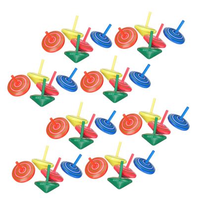 BRIGHTFUFU 40 pcs Wooden Gyro for Spinning Tops for Hand-Eye Coordination Exercise Premium Wood Material Fun S Random Color