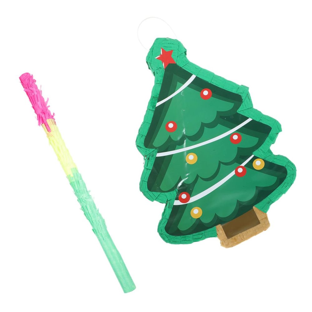 BCOATH Christmas Tree Pinata with Rod Festive Party Decoration and Fun Game for Adults Unique Hanging Ornament and Table Centerpiece for Christmas Celebrations and Holiday Events