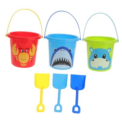 BCOATH 3 Sets Bucket for Shovels Bright Colored Sand Buckets for Outdoor Beach and Backyard Play Lightweight Warm-Season Sand Pit Tools for Boys