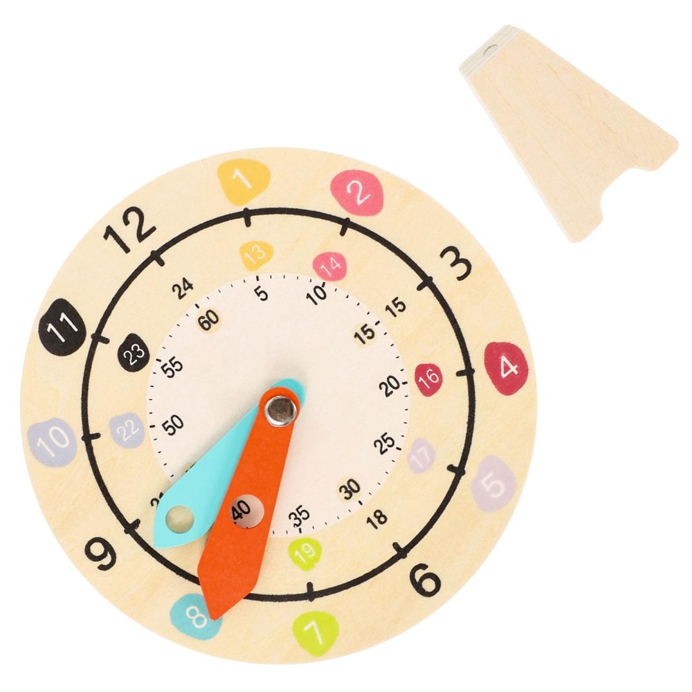 Gogogmee Wooden Clock for Multicolor Clock Educational Learning Safe Early Development Teaching Aid