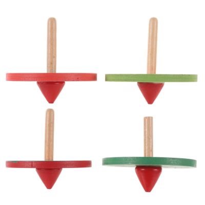 HAKIDZEL 4pcs Wooden Spinning Tops Colorful Gyroscope Peg-Tops for Educational Hand-Eye Coordination Development Random Colors Random Color