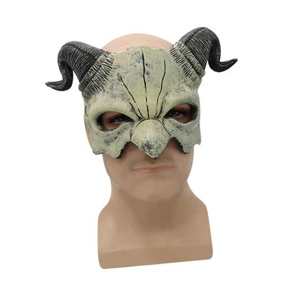 BRIGHTFUFU Devil Mask Halloween Half Face Latex Foam Horned Mask for Masquerade Party Cosplay Festival with Comfortable Fit and Detailed Craftsmanship