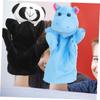 BCOATH 3Pcs Animal Hand Puppet Lightweight Educational Puppets for Storytelling Theater Play with Realistic Zebra Hippo Panda Designs view 2