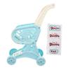 LALADEFIEE Shopping Cart with Play Food Educational Pretend Supermarket Trolley for Smooth Arc Design for Safe Push Role Play to Support Walking and Interaction Blue view 1