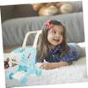 LALADEFIEE Shopping Cart with Play Food Educational Pretend Supermarket Trolley for Smooth Arc Design for Safe Push Role Play to Support Walking and Interaction Blue view 4