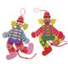 BCOATH 2Pcs Wooden Clown Marionette Puppet Pull String Funny Puppet for Adults Finger Dexterity Exercise Interactive Performance and Party Decoration view 1