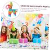 BCOATH 3pcs Handmade Mini Donkey Pinata for Cinco De Mayo Fiesta Party Decorations and Birthday Supplies with Pre-made Hanging Rope for Candy Filling and Mexican Themed Celebrations view 2
