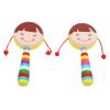 BCOATH 2Pcs Cartoon Wooden Rattle Handheld Musical Hand Rattle with Smooth Surface and Safe Material for Sensory Development and Early Learning Random Color view 1