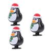 FELTECHELECTR 3Pcs Christmas Wind-up Cartoon Penguin Clockwork Bright Colors Holiday Party Supplies view 1