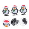 FELTECHELECTR 3Pcs Christmas Wind-up Cartoon Penguin Clockwork Bright Colors Holiday Party Supplies view 4