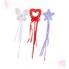 KOMBIUDA 3pcs Party Wands with Purple Pentagram Red Heart White Wing Patterns Magical Fairy Sticks for Birthday Cosplay Dress-up Accessories view 2