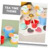 KOMBIUDA Realistic Dessert Tea Pretend Play for Lightweight Wooden Afternoon Tea Pretend Food Enhances Social Skills and Imagination for Role Play and Early Learning view 2