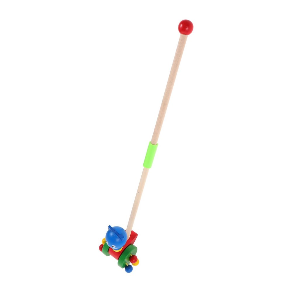 Gogogmee Wooden Walker Push Cart with Cartoon Animal Design Safe and Lightweight Push for Cognitive Development and Walking Support for Stability and Interactive Family Fun