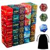 63 PCS MTG Counter Dice Set - AbilityKeyword Counters, -1/+1 Life, Shield Life Counter Dice, Creature Stat Buffs, Marble Colour D6 Cube Dice, for MTG, TCG, Card Games (Includes Black Bag) (Red) view 1