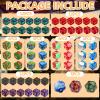 63 PCS MTG Counter Dice Set - AbilityKeyword Counters, -1/+1 Life, Shield Life Counter Dice, Creature Stat Buffs, Marble Colour D6 Cube Dice, for MTG, TCG, Card Games (Includes Black Bag) (Red) view 2