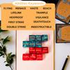 63 PCS MTG Counter Dice Set - AbilityKeyword Counters, -1/+1 Life, Shield Life Counter Dice, Creature Stat Buffs, Marble Colour D6 Cube Dice, for MTG, TCG, Card Games (Includes Black Bag) (Red) view 3