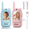 Video Walkie Talkies for Kids, Handheld 2 Pack Rechargeable Video Intercom Kids Walkies Talkies, Indoor Outdoor Toys for Family Games, Outside, Camping, Hiking for Boys Girls Ages 3-12 (Blue/Pink) view 1