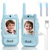 Video Walkie Talkies for Kids, Handheld 2 Pack Rechargeable Video Intercom Kids Walkies Talkies, Indoor Outdoor Toys for Family Games, Outside, Camping, Hiking for Boys Girls Ages 3-12 (Blue/Blue) view 1