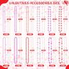 100PCS Valentines Day Beads Necklaces, Heart Valentine's Necklace Decor Bulk, 12 Kinds Red Pink Heart Pendant Bead Necklace Bulk, Romantic Valentine's Gifts Wedding Accessories for Party Supplies view 2
