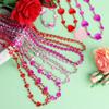 100PCS Valentines Day Beads Necklaces, Heart Valentine's Necklace Decor Bulk, 12 Kinds Red Pink Heart Pendant Bead Necklace Bulk, Romantic Valentine's Gifts Wedding Accessories for Party Supplies view 3
