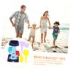 BCOATH 5pcs Interactive Beach Sand for Parents Includes Hourglass Sand Shovel Rake and Bucket Blue Beach Playing for Creative Outdoor Sandbox Fun view 3