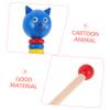 BCOATH Wooden Push Walker with Cartoon Animal Design Sturdy Pushing Cart for Indoor Play Promotes Gross Motor Skills and Physical Activity Safe and Learning Walker for Boys view 3