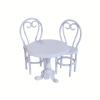 1:12 Miniature Dining Table and Chairs Set, Set of 3 Dollhouse Furniture, Decoration in Miniature (White) view 1