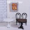 1:12 Miniature Dining Table and Chairs Set, Set of 3 Dollhouse Furniture, Decoration in Miniature (White) view 4