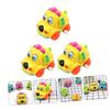 LALADEFIEE 3 Pcs Wind-up Plaything Cartoon Dog Pattern Car Shape Clockwork for Educational Fun Abs Material Design Random Color view 4