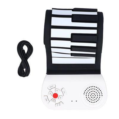 Alomejor Portable Piano, 49 Key Roll Up Piano, Foldable Silicone Keyboard with USB Charging and Built in Speaker Portable Electric for Kids Beginners Home Practice