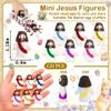 120 Pcs Mini Jesus Figurines in Bulk, Easter Little Jesus Figures With Bottle, Rubber Tiny Baby Jesus Loves You Figures Christ Toys for Hide and Seek Easter Egg Fillers Party Favors Gifts(Mix6* 120) view 3