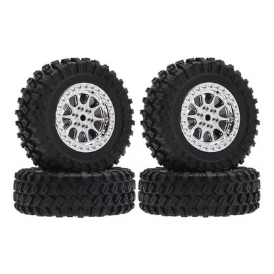 RC Car Tires Wheels For MN D90 For MN98 For MN99S MN45 For MN82 For WPL C14 C24 C34 B14 B16 B24 B36 70mm Tire Tyres Wheel Aluminum Alloy RC Car Upgrades Parts(Silver)