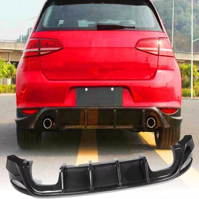YIBASHOU Carbon Fiber Rear Diffuser Fits for Volkswagen VW Golf 7 Standard & GTI 2014-2017 Rear Bumper Diffuser Lip Spoiler Factory Outlet