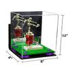 Better Display Cases Clear Acrylic Versatile Display Case - Medium Square Box with Mirror Case, Purple Risers, Turf Base and Wall Mount 8" x 8" x 12" (A060/V42) view 2
