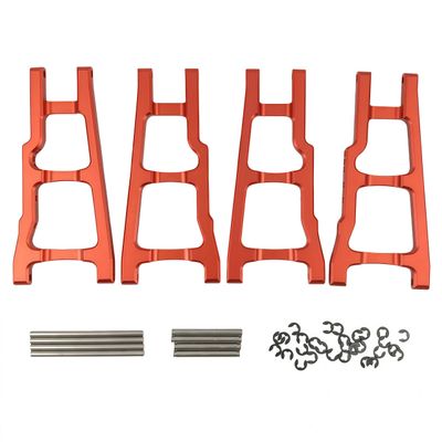 Aluminum Front & Rear Suspension A-Arms Upgrade Set for 1/10 Slash 4X4 VXL, Rustler 4X4 VXL, Stampede 4X4 VXL, Hoss 4X4 VXL  Alloy Suspension Arms Replacement for Part 3655 (Red)