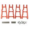 Aluminum Front & Rear Suspension A-Arms Upgrade Set for 1/10 Slash 4X4 VXL, Rustler 4X4 VXL, Stampede 4X4 VXL, Hoss 4X4 VXL  Alloy Suspension Arms Replacement for Part 3655 (Red) view 1