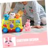 BRIGHTFUFU 4pcs Adorable Wind-up Bunny Portable Clockwork Playthings for Easy to Use Spring-Operated Walking Rabbit Models Lovely S Party Favors and Easter view 3