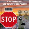 Solar-Powered LED Stop Sign - Reflective Octagonal Traffic Warning Sign, Durable Aluminum, 60x60cm (24in), Flashing Light for Enhanced Visibility and Safety view 2