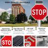 Solar-Powered LED Stop Sign - Reflective Aluminum Octagon Traffic Sign with Flashing Lights for Road Safety, Parking Lot & Construction - 60x60cm (24in) view 2