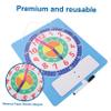 KOMBIUDA Dry Erase Educational Clock Board with Movable Hands Large Writable Surface for Teaching Analog and Digital Portable Educational for Classroom Practice view 4