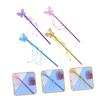 FELTECHELECTR 4Pcs Glitter Fairy Wands Tassel Stick for Cosplay Props Birthday Party Supplies Safe and Vibrant view 4