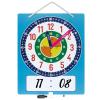 Segaixlj Magnetic Writable Dry Erase Learning Clock for Kids, 13.7'' x 11.2" Teaching Demonstration Clock for Kid to Tell Time, Perfect for Home School Classroom Supplies, Pen Included view 1