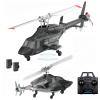 GQGQGQ A61 Airwolf Remote Controlled Helicopter Aircraft Plane 4CH RC Heli Aileronless 1/42 Scale 6-Axis Gyroscope Altitude Hovering Optical Flow Position 2Batteries for Adults Beginners/Black White view 1
