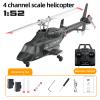 GQGQGQ A61 Airwolf Remote Controlled Helicopter Aircraft Plane 4CH RC Heli Aileronless 1/42 Scale 6-Axis Gyroscope Altitude Hovering Optical Flow Position 2Batteries for Adults Beginners/Black White view 2